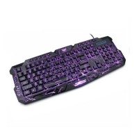 Top Selling Universal 114-Key Laser Gaming Tri-color Backlit Ergonomic Wired Keyboard