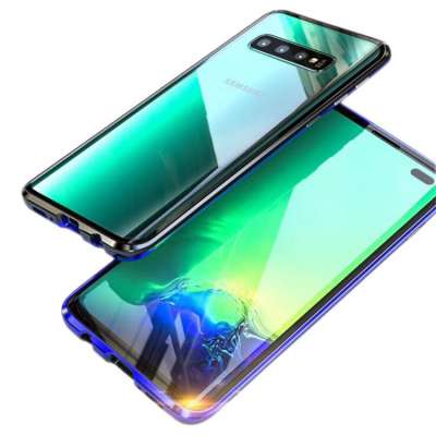 New for Samsung s10 mobile phone case NOTE10 double-sided magnetic king s10E metal glass magnetic transparent anti-fall cover