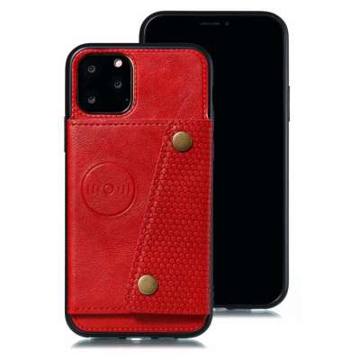 019 New leather double button phone case for iPhone 7 8 7Plus 8Plus Fundas phone holder case for iphone x XS XR 11 Pro 11 6 6S