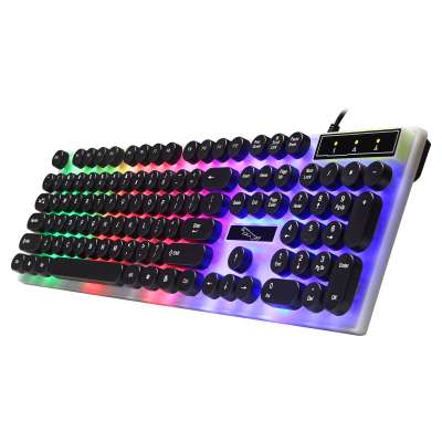 G21 Retro punk round  Key Caps Pc Gaming Mechanical hand feeling Computer Wired Backlit Keyboard