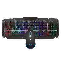 LED Backlight Rainbow USB Wired Keyboard Mouse Combo Set Ergonomic Durable Wired Keyboard And Mouse For PC Game