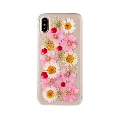 Bling Stars Real Dry Flower Floral Transparent Clear Silicon Soft Phone Case Cover For iPhone XR XS Max X 10 6 6S 7 8 Plus