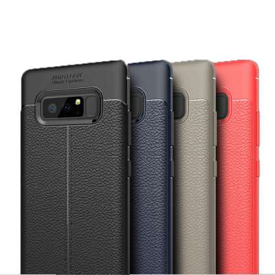 for Samsung s8 s9 s10 plus Galaxy Phone Case Ultra Slim Silicone Litchi Grain TPU Leather Shock-Absorption Protective Cover