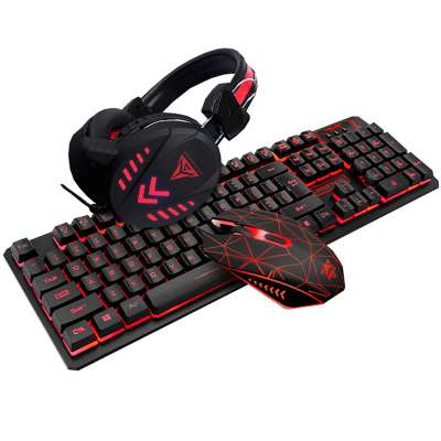 Full Gaming PC Set Combo Mouse And Keyboard Gaming Keyboard Mouse Headset