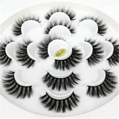 Hot Selling New Natural Bushy Eyelashes 6D Handmade False Eyelash For 7 Pairs