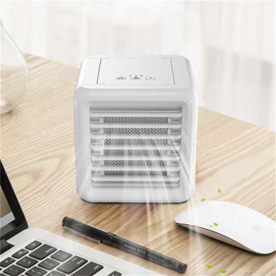 Mini Portable Air Conditioner 7 Colors Light Conditioning Humidifier Air Purifier Usb Desktop Air Cooler Fan With 2 Water Tanks