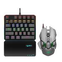 Combos Gaming Mechanical One Hand Mini Wired Keyboard And Ergonomic Backlight Mouse With ABS Converter