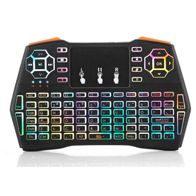 7-Color Backlit i8 Plus Silicone Wireless Typewriter Mini 1600dpi Flying Mouse Gaming Keyboard